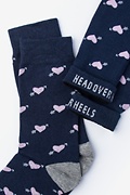 Arrow Heart Navy Blue Women's Sock Photo (1)