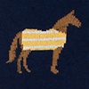 Navy Blue Carded Cotton Horsin' Around