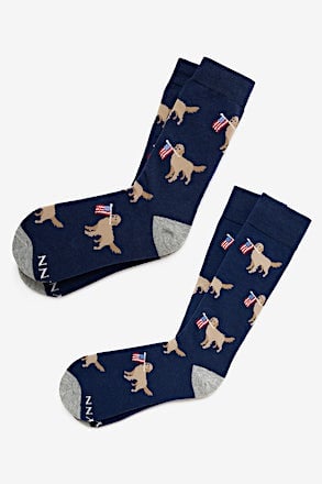 In Dog We Trust Navy Blue His & Hers Socks
