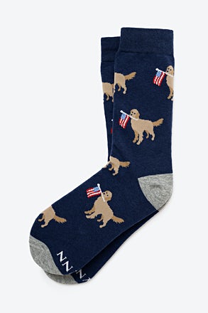 In Dog We Trust Navy Blue Small-Medium Sock