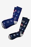 Let's Celebrate Navy Blue His & Hers Socks Photo (0)