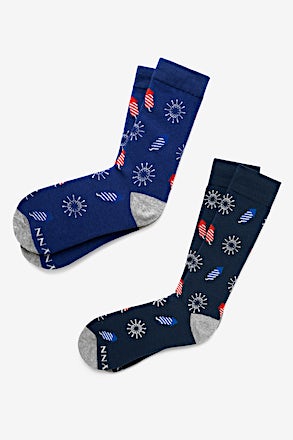 Let's Celebrate Navy Blue His & Hers Socks