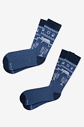 _Mazel Tov Navy Blue Sock_