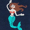 Navy Blue Carded Cotton Mermaid Small-Medium Sock