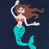Navy Blue Carded Cotton Mermaid Women's Sock