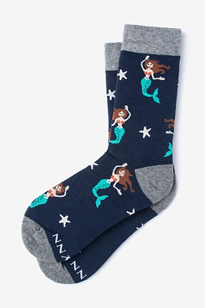 _Mermaid Navy Blue Women's Sock_