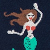 Navy Blue Carded Cotton Mermaids are Real