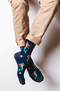 Mermaid Navy Blue Sock Photo (1)