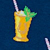 Navy Blue Carded Cotton Mint Julep, Please