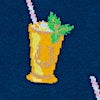 Navy Blue Carded Cotton Mint Julep, Please Medium-Large Sock