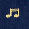 Navy Blue Carded Cotton Music to my Toes Small-Medium Sock