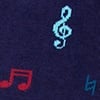 Music Note Navy Blue Sock