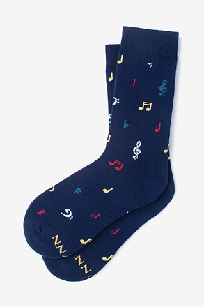 Music to my Toes Navy Blue Women's Sock