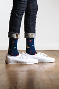 Mixed Fruit Navy Blue Sock Photo (1)