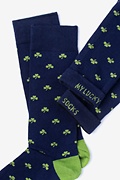 Shamrock Navy Blue Sock Photo (2)