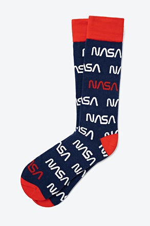 NASA Worm Navy Blue Medium-Large Sock