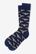 Naval Aviation Wings Navy Blue Medium-Large Sock Photo (0)