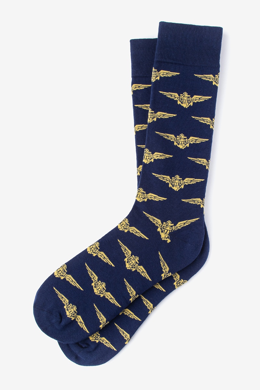 Naval Aviation Wings Navy Blue Sock 