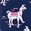 Skateboarding Llama Navy Blue Sock