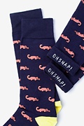 Alligator Navy Blue Sock Photo (2)