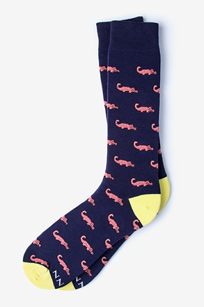 Alligator Navy Blue Sock