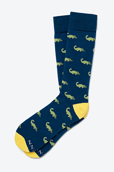 Navy Alligator Sock | Animal Sock | Ties.com