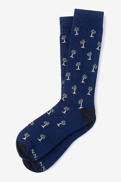 Navy Blue Carded Cotton Permanent Vacay Sock