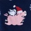 Navy Blue Carded Cotton Pig-Mas Cheer Small-Medium Sock