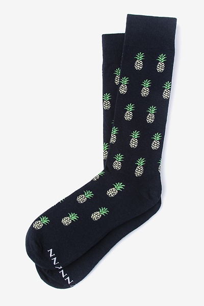 Navy Blue Carded Cotton Pine & Dandy Medium-Large Sock