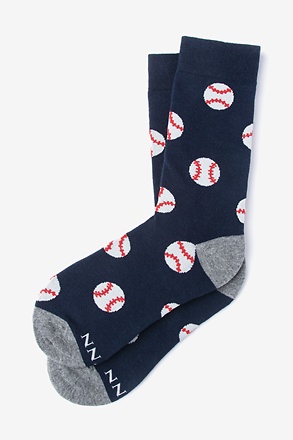 _Baseball Navy Blue Women's Sock_