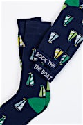 Rock the Boat | Sailboat Navy Blue Medium-Large Sock Photo (2)