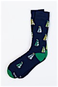 Rock the Boat | Sailboat Navy Blue Medium-Large Sock Photo (0)
