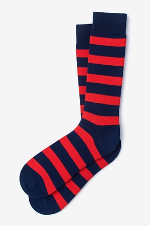 Rugby Stripe Navy Blue Medium-Large Sock