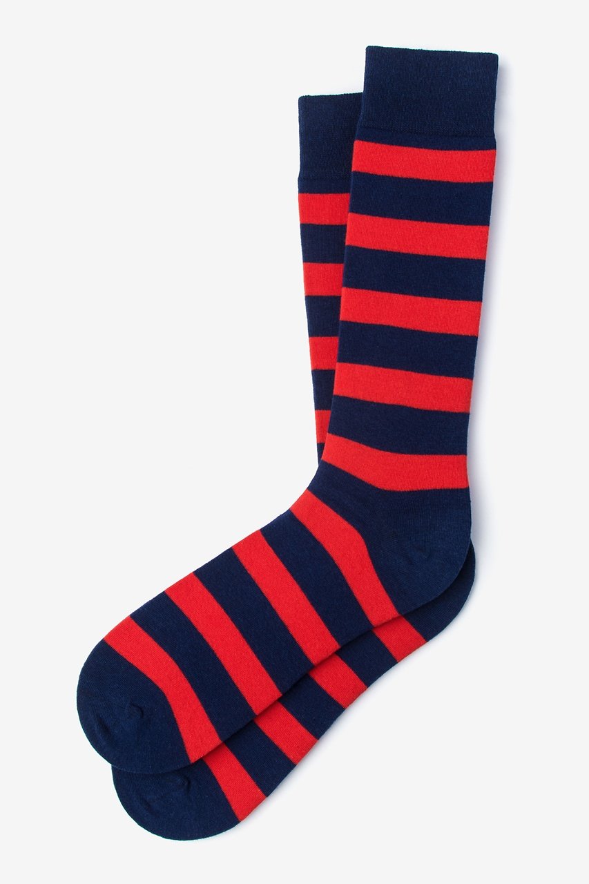 Rugby Stripe Navy Blue Sock Photo (0)