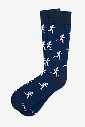 _Runners High Navy Blue Sock_