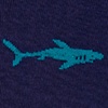 Navy Blue Carded Cotton Shark Bait Medium-Large Sock