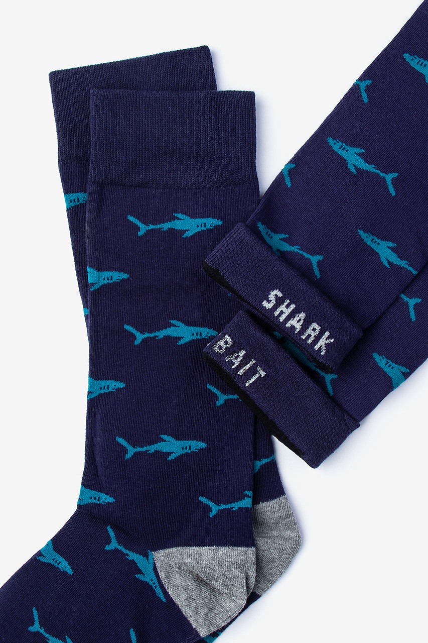 Shark Bait Navy Blue Sock Photo (2)