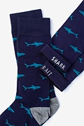 Shark Bait Navy Blue Sock Photo (2)