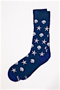 Shell Yeah Sea Shells Navy Blue Medium-Large Sock Photo (0)