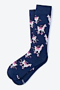 Skateboarding Lama Navy Blue His & Hers Socks Photo (1)