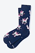 Skateboarding Lama Navy Blue His & Hers Socks Photo (2)