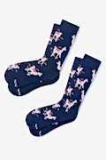 Skateboarding Lama Navy Blue His & Hers Socks Photo (0)