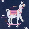 Navy Blue Carded Cotton Skateboarding Llama