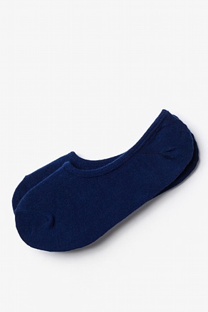 _Solid Navy Navy Blue No-Show Sock_