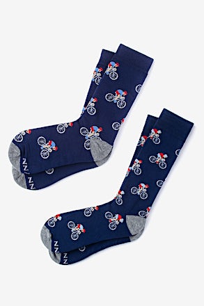 Spin Cycle Navy Blue His & Hers Socks