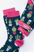 Succulent Navy Blue Women's Sock Photo (1)