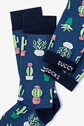 Succulent Navy Blue Sock Photo (1)