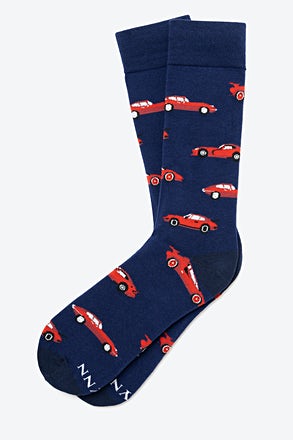 Super Cars Navy Blue Sock