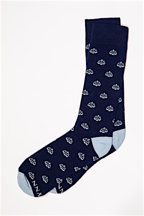 _Tip the Scales |  Scales of Justice | Lawyer Navy Blue Medium-Large Sock_