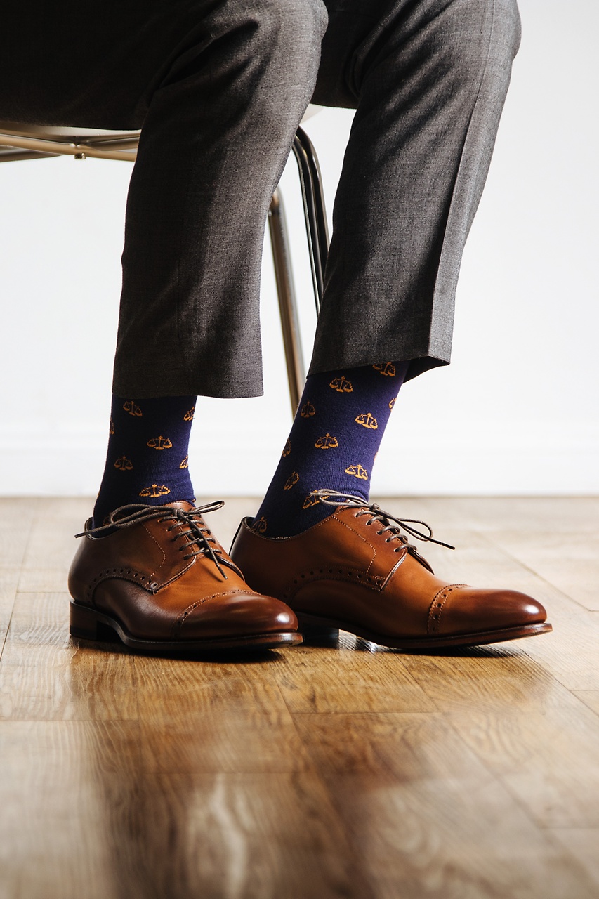 Scales of Justice | Lawyer Navy Blue Sock Photo (1)